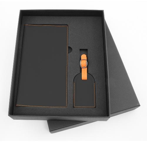 Promotional Travel Wallet & Luggage Tag Gift Boxed Faux Leather